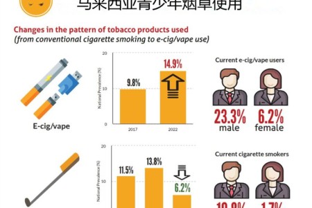 NHMS调查：马来西亚青少年吸烟率下降，但吸电子烟上升至15%